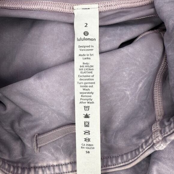 Lululemon Fast and Free Tight II 25" Ice Dye Non-Reflective In Ice Wash Violet - Picture 10 of 10